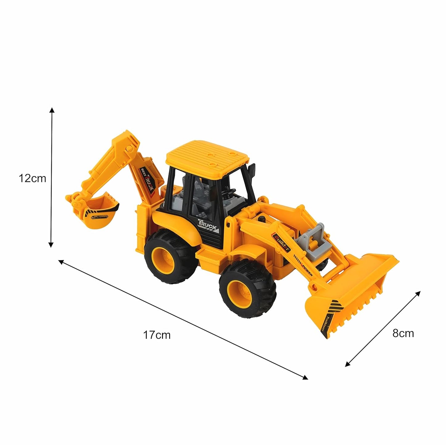 Toymoto Plastic Construction Pushdozer Truck – Realistic Excavator Bulldozer Toy Vehicle for Kids, Engineering Play Machine