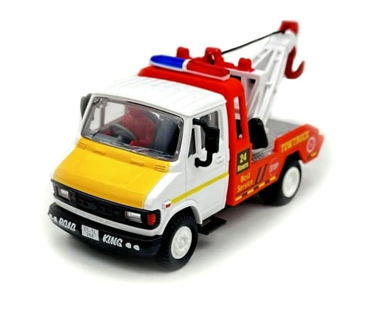 Bizoo TUF 07 Friction-Powered Tow Truck Toy with Tiltable Boom & Retractable Hook | Durable Mini Model Vehicle for Kids