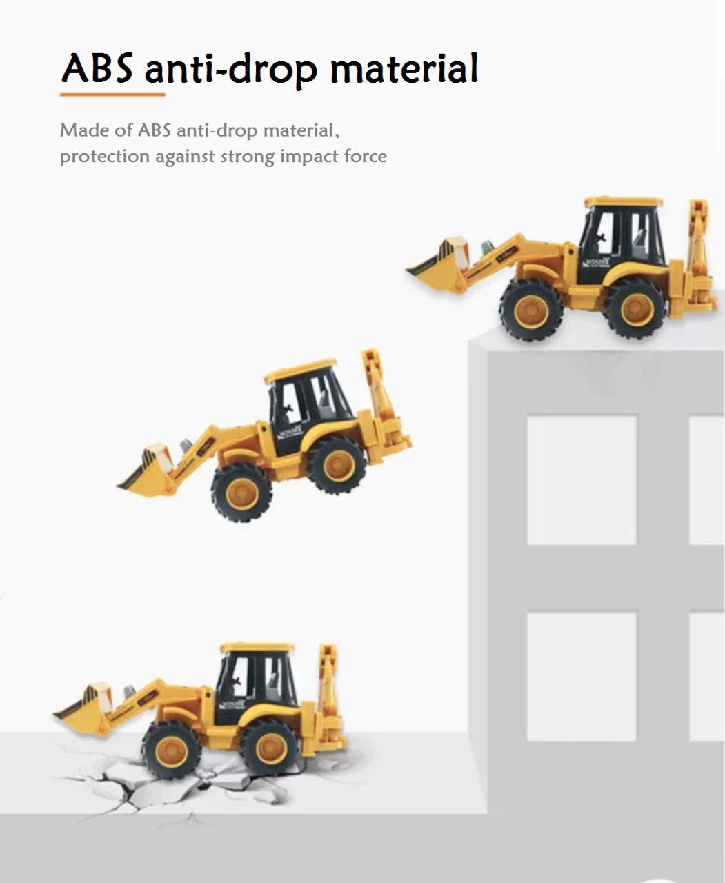DEMOXER ToughBuild Excavator & Bulldozer Toy Set – Friction-Powered Construction Vehicles for Kids Ages 3 and Up