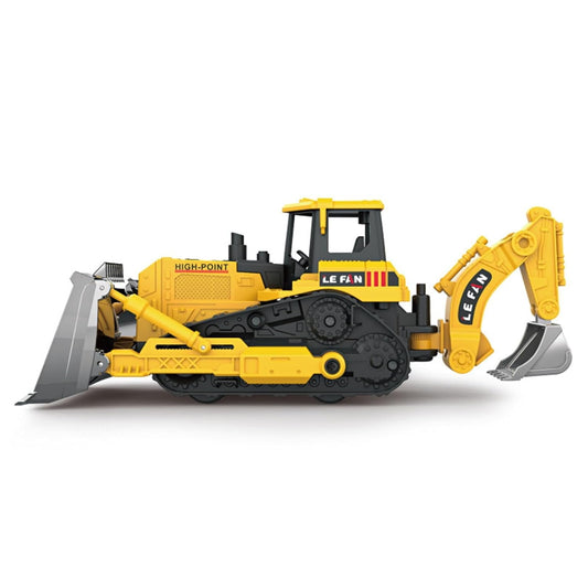 KRC Toys Excavator & Bulldozer Toy Set – Realistic Backhoe, Shovel Truck & Tractor Model for Kids Ages 3+ [Excavator]