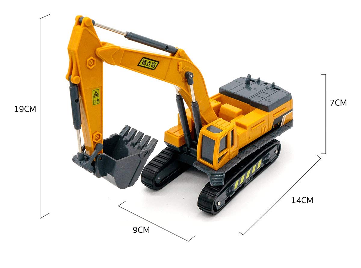 Buildex Excavator Toy Truck – Friction Powered Construction Vehicle with Movable Parts for Kids' Pretend Play & Learning Fun