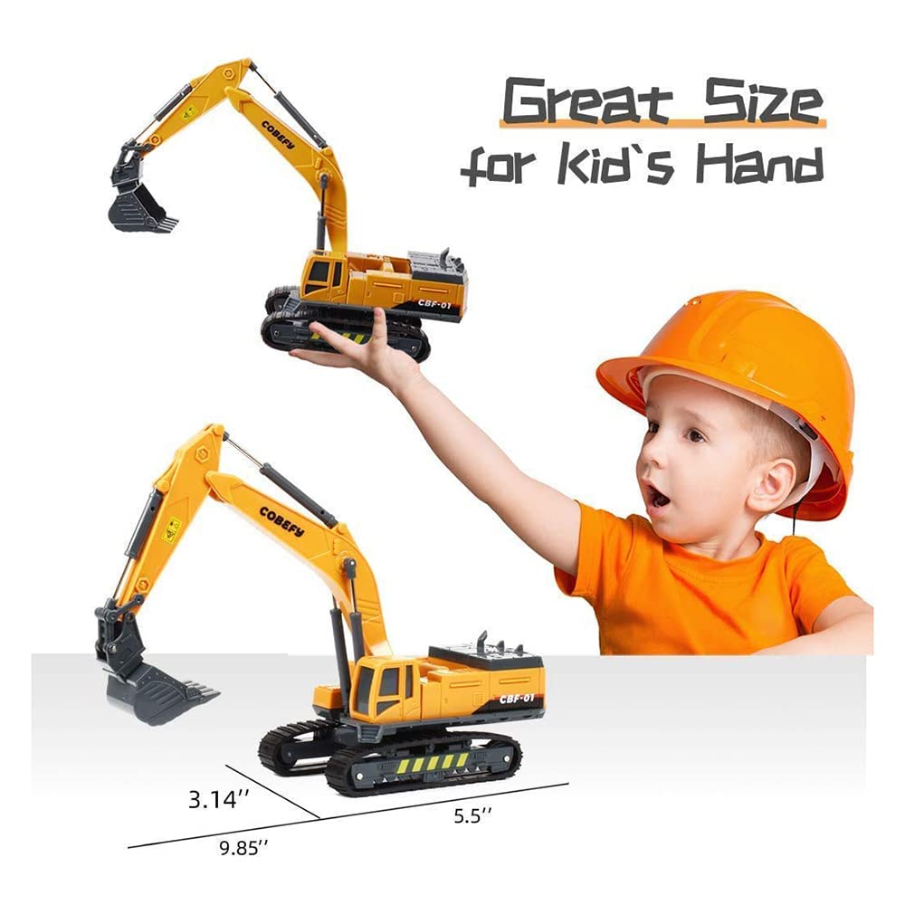 DELLUSION ECOM Unbreakable Excavator Crane Toy – 360° Rotating Friction-Powered Construction Truck with Moving Parts for Kids
