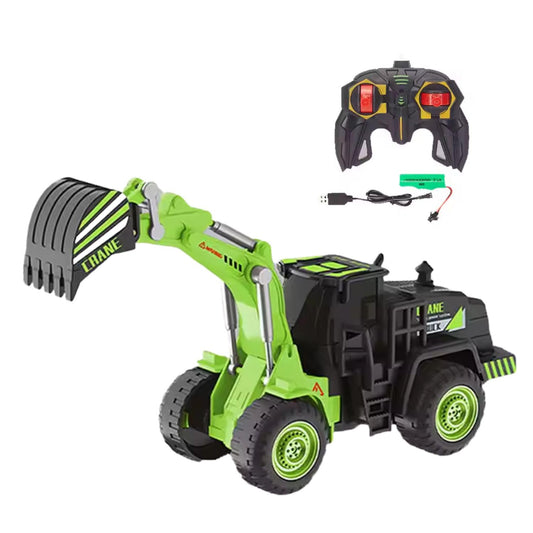KIDSOVE RC Bulldozer Truck for Kids – 1:18 Scale 4WD Construction Vehicle with Front Loader & Rechargeable Battery