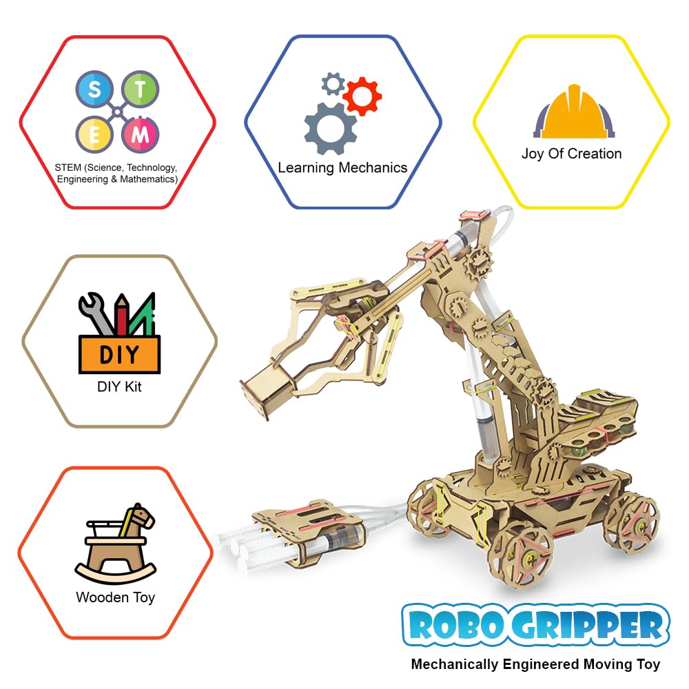 Zynkto™ Robo Gripper DIY STEM Kit – Fun Engineering & Science Toy for Kids, Ideal Birthday Gift