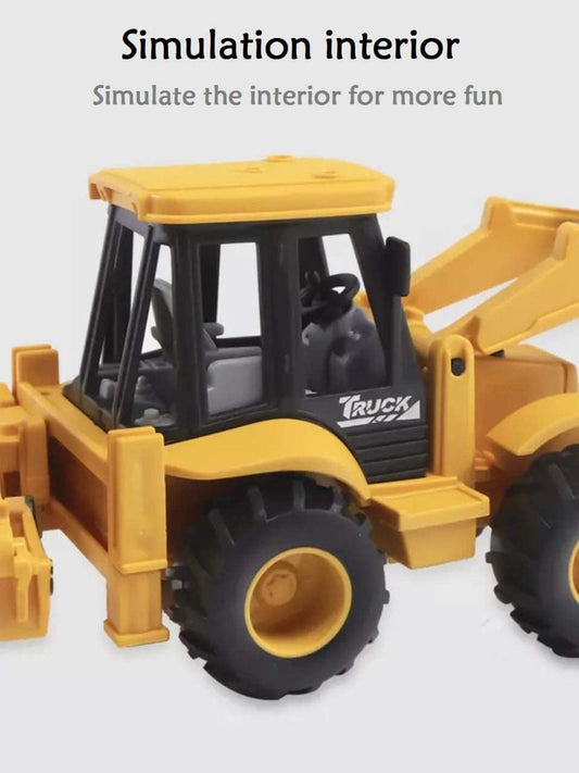 DEMOXER ToughBuild Excavator & Bulldozer Toy Set – Friction-Powered Construction Vehicles for Kids Ages 3 and Up