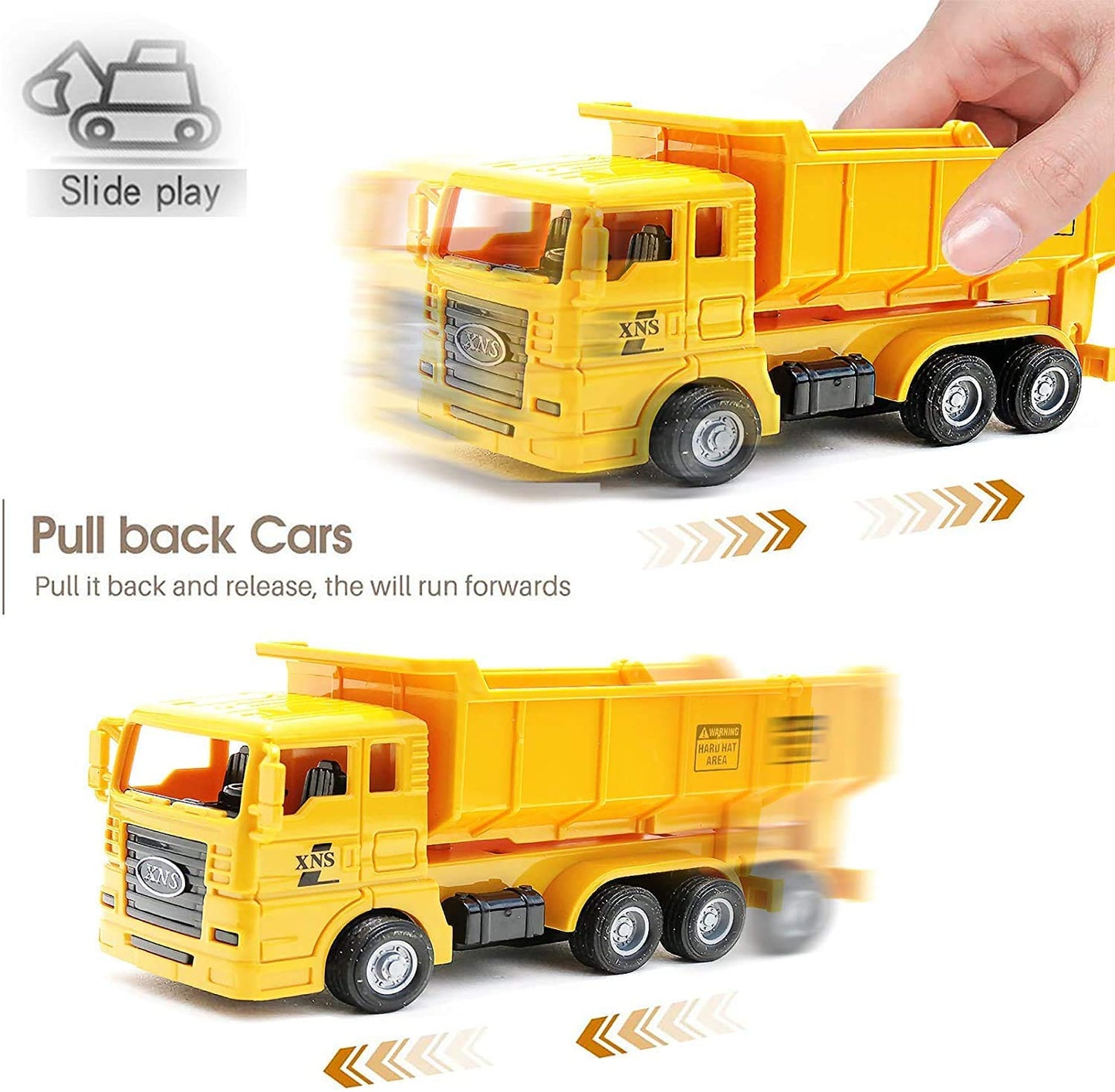 DEMOXER 4-in-1 Construction Toy Truck Set – Excavator, Dump Truck, Cement Mixer & Tanker for Kids Ages 3+ Boys & Girls