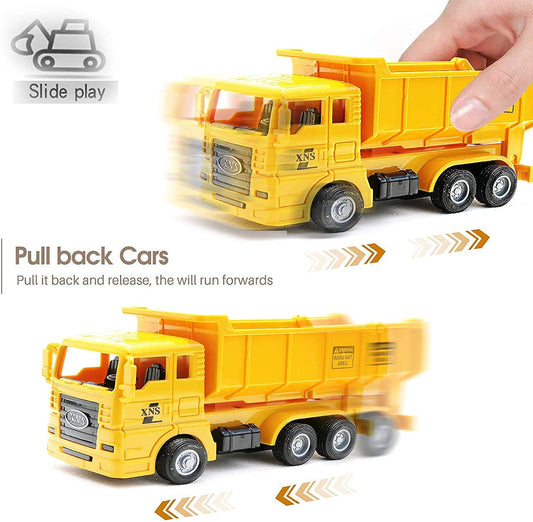 DEMOXER 4-in-1 Construction Toy Truck Set – Excavator, Dump Truck, Cement Mixer & Tanker for Kids Ages 3+ Boys & Girls