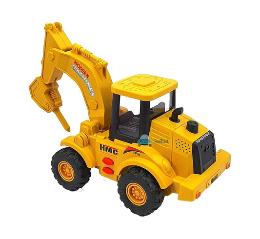 Shymoto Plastic Digger Monster Truck Toy – Pull-Back Friction Powered Construction Vehicle for Kids Ages 3+ (No Batteries Needed)