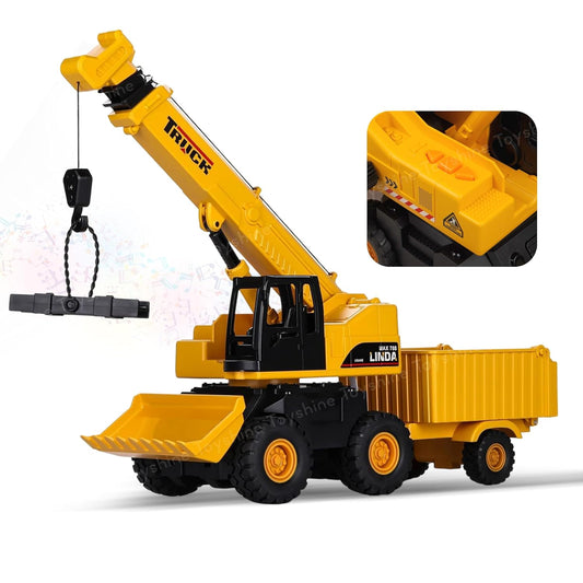 Toyzora 3-in-1 DIY Construction Vehicle Set with Music – Dump Truck, Crane & Bulldozer for Toddlers Ages 3+ Imaginative Play