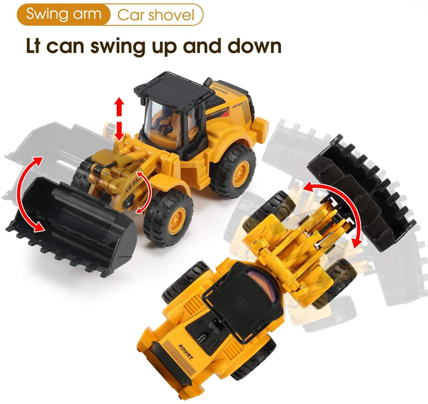 Buildozer Friction-Powered Excavator Truck Toy – Realistic Construction Vehicle for Kids, Ideal Birthday Gift by Tonmax