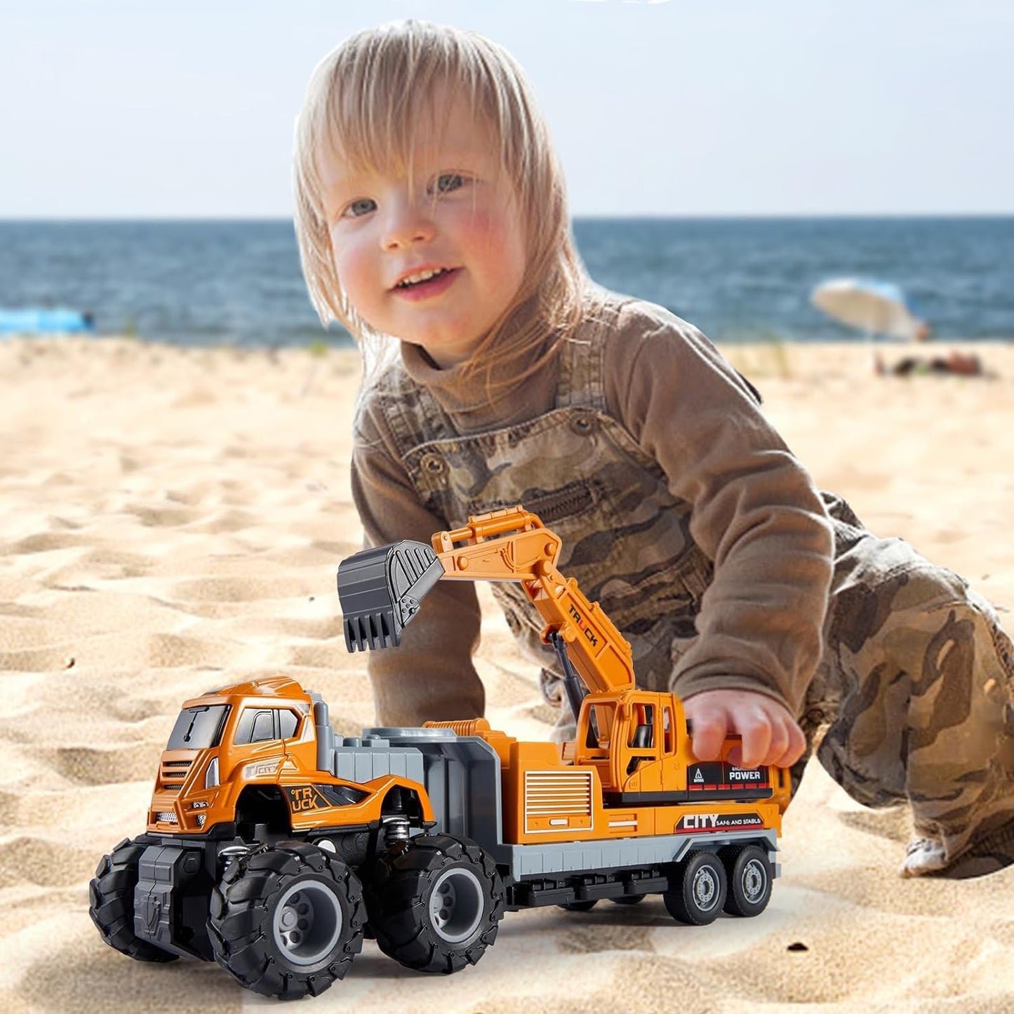 Mineast Store 1:43 Metal Head 4WD Diecast Excavator Bulldozer Toy Truck with Friction Power – Heavy Duty Toy Gift for Kids