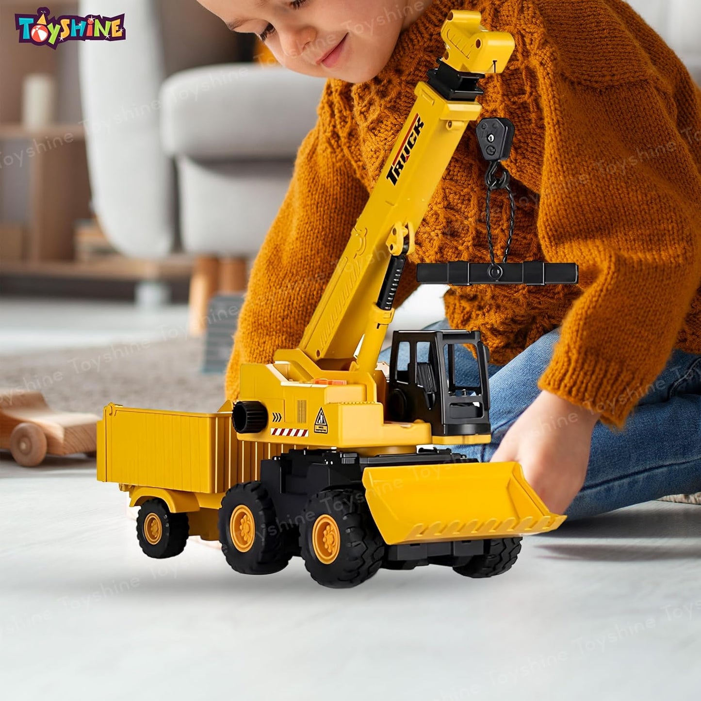 Toyzora 3-in-1 DIY Construction Vehicle Set with Music – Dump Truck, Crane & Bulldozer for Toddlers Ages 3+ Imaginative Play